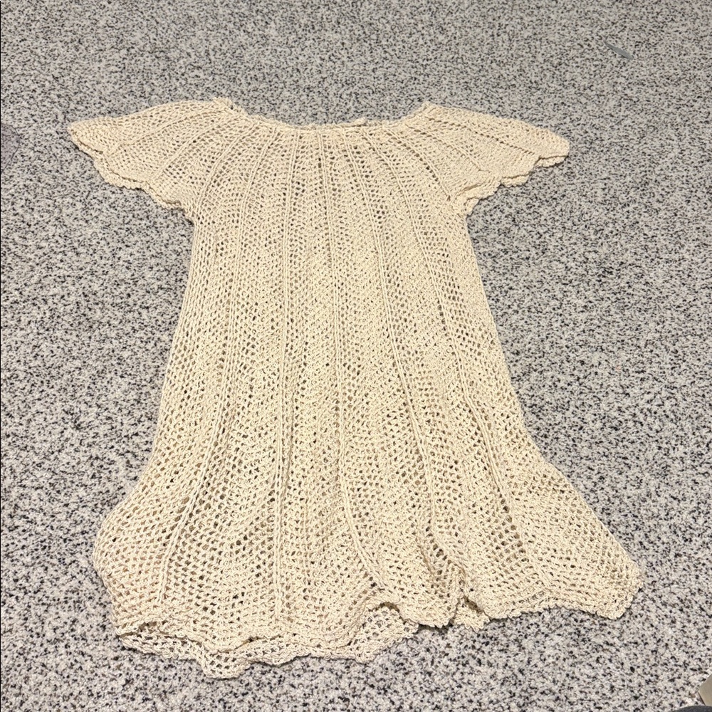 Cream Crochet Knit Dress - Picture 3 of 3
